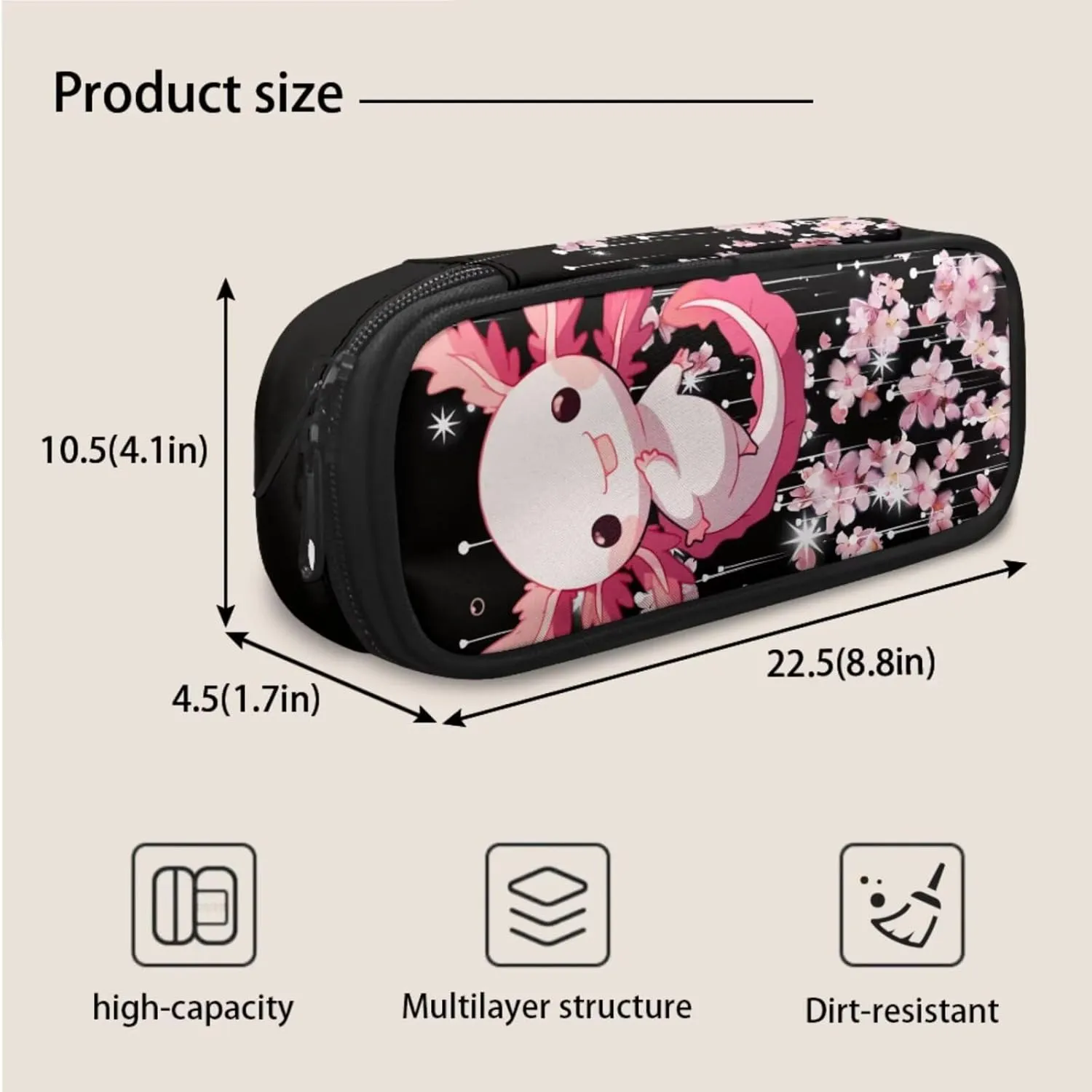 Axolotl Backpack Set for Girls Ages 6-8 Cute Bookbag for Teen Girls Aesthetic Back to School Backpack Kids Pink Floral 3 Pcs School Bag Set