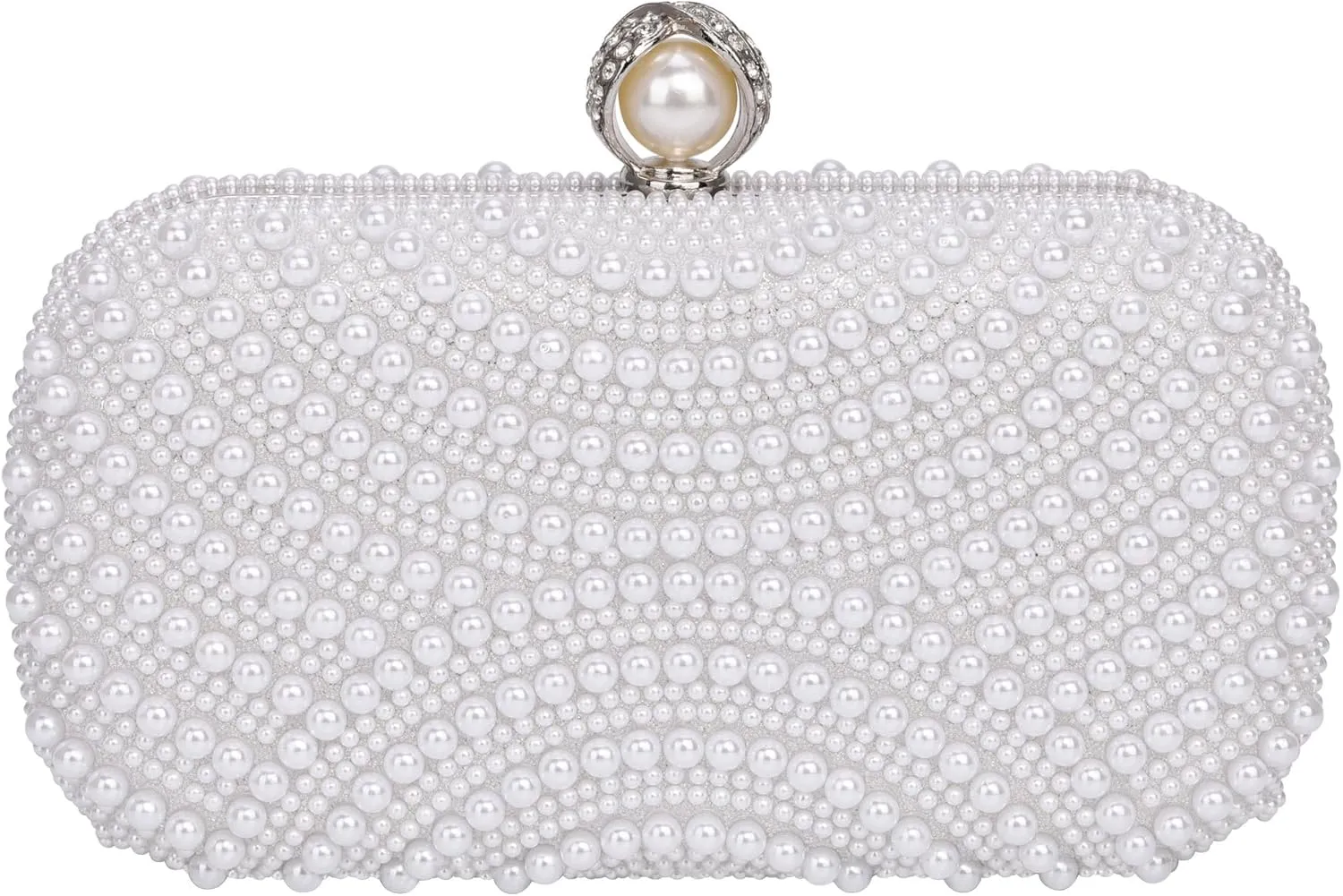 Ayliss Pearl Clutch Purses for Women Wedding Bridal Evening Small Clutch Crossbody Handbag Full Beaded Parites Prom