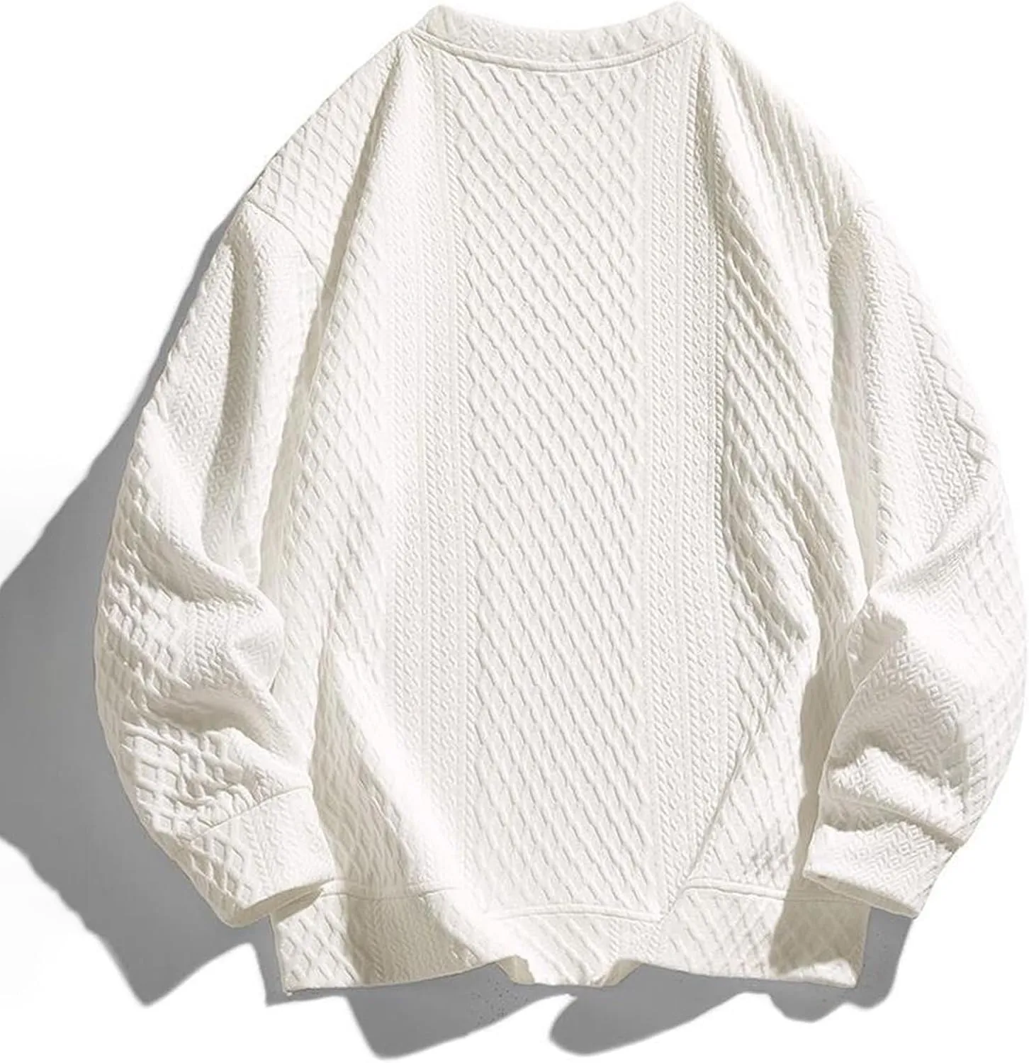 Aymnlox Oversize Sweatshirts for Men Basic Solid Color Long Sleeve Cotton Sweatshirt Loose Oversize Crewneck Pullover 2024