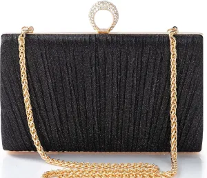 BABEYOND Clutch Purses for Women - Evening Bag Glitter Pleated Clutch for Bride Party Prom Wedding