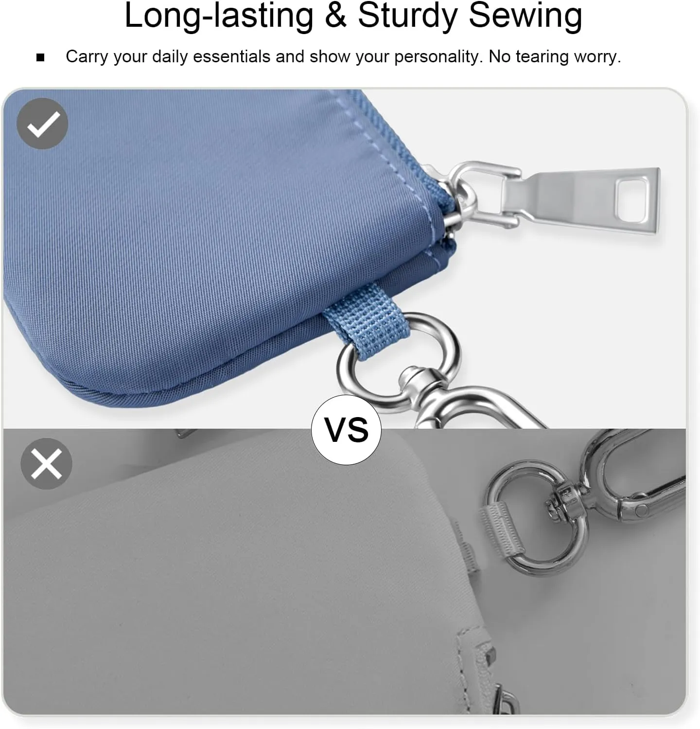 Babysun Mini Zip Around Dual Pouch Wristlet With 2 Straps Wristlet Keychain Wallet for Women Coin Purse Small Cute for Teen Girl