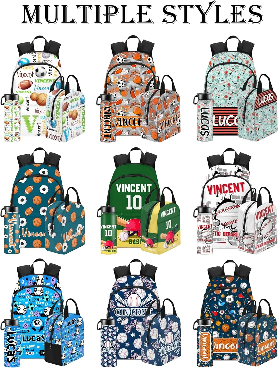 Back to School Personalized Backpacks for Boys Backpack and Lunch Box Set Gifts for Son Customized Kids Backpack Casual Unisex School Bags Custom Backpack Shoulders with Name