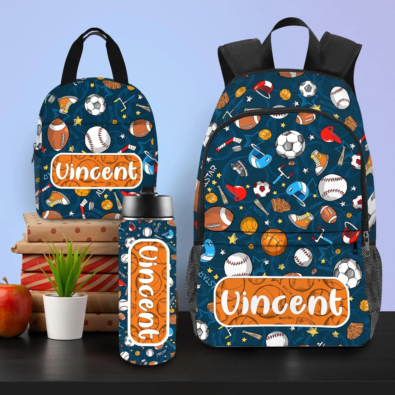 Back to School Personalized Backpacks for Boys Backpack and Lunch Box Set Gifts for Son Customized Kids Backpack Casual Unisex School Bags Custom Backpack Shoulders with Name
