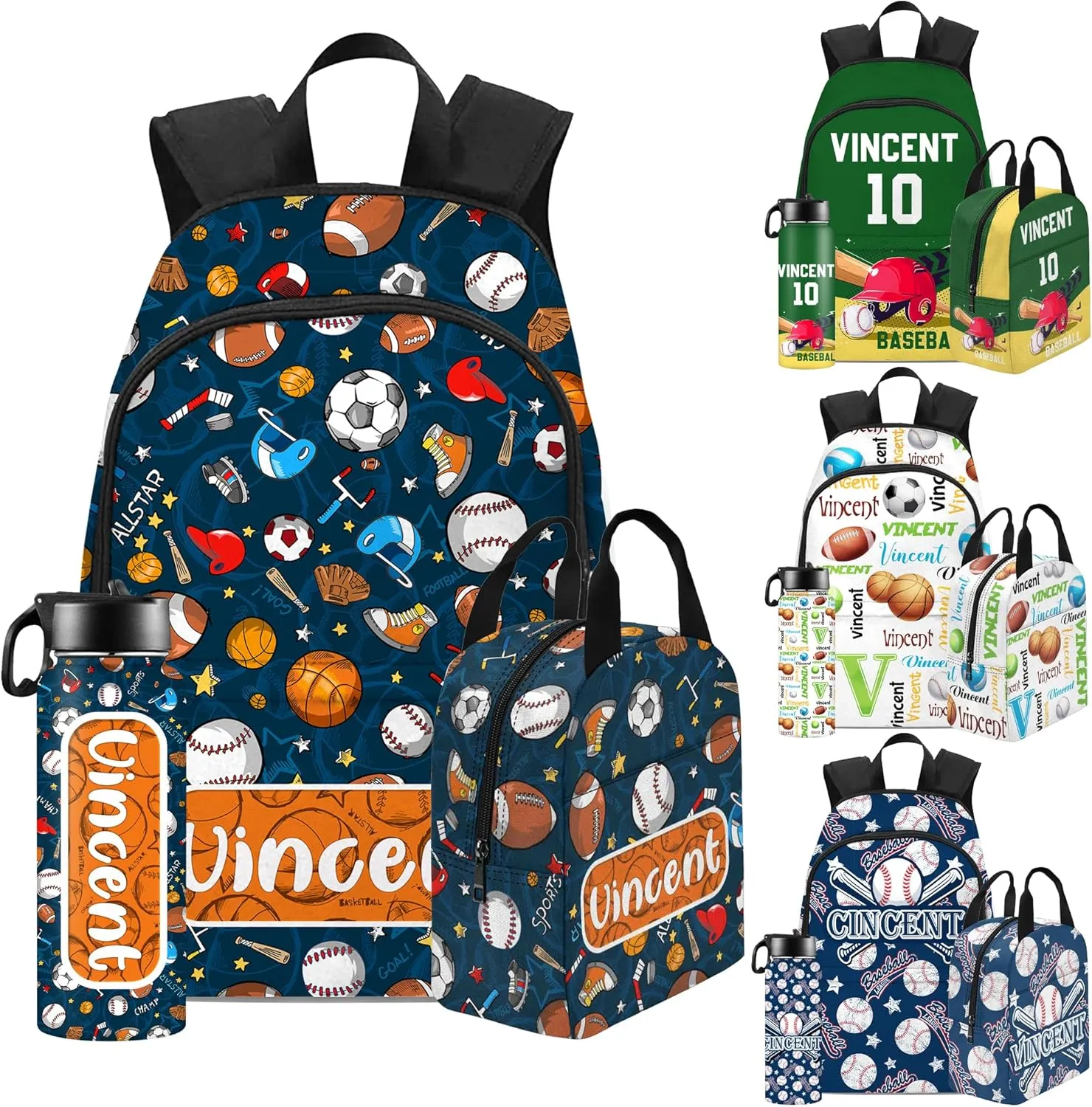 Back to School Personalized Backpacks for Boys Backpack and Lunch Box Set Gifts for Son Customized Kids Backpack Casual Unisex School Bags Custom Backpack Shoulders with Name