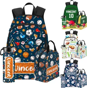 Back to School Personalized Backpacks for Boys Backpack and Lunch Box Set Gifts for Son Customized Kids Backpack Casual Unisex School Bags Custom Backpack Shoulders with Name