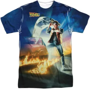 Back To The Future Men's Movie Poster Sublimation T-Shirt White