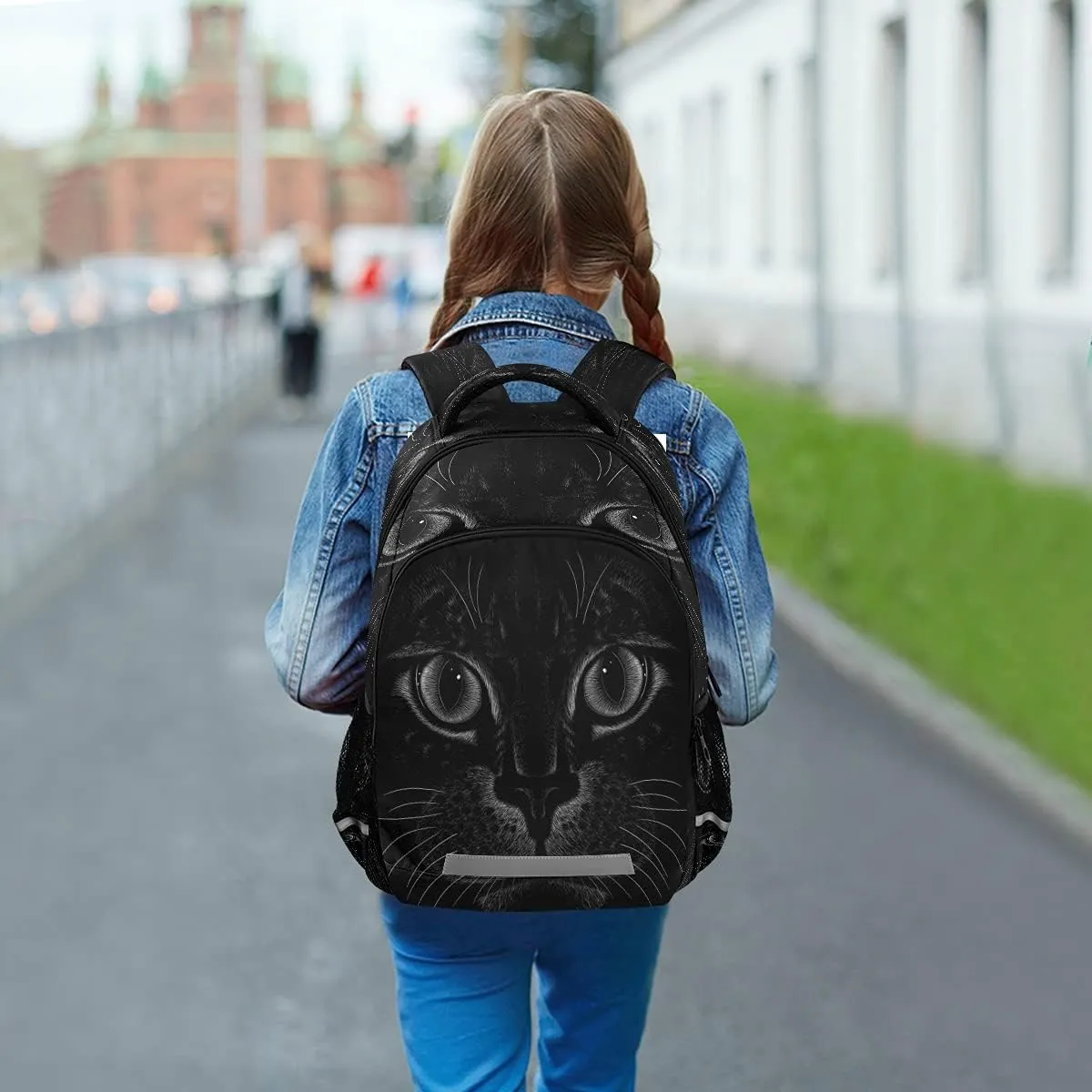 Backpack Bookbag Black Cat School Bag Travel Bag for Girls Boys Teen
