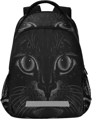 Backpack Bookbag Black Cat School Bag Travel Bag for Girls Boys Teen