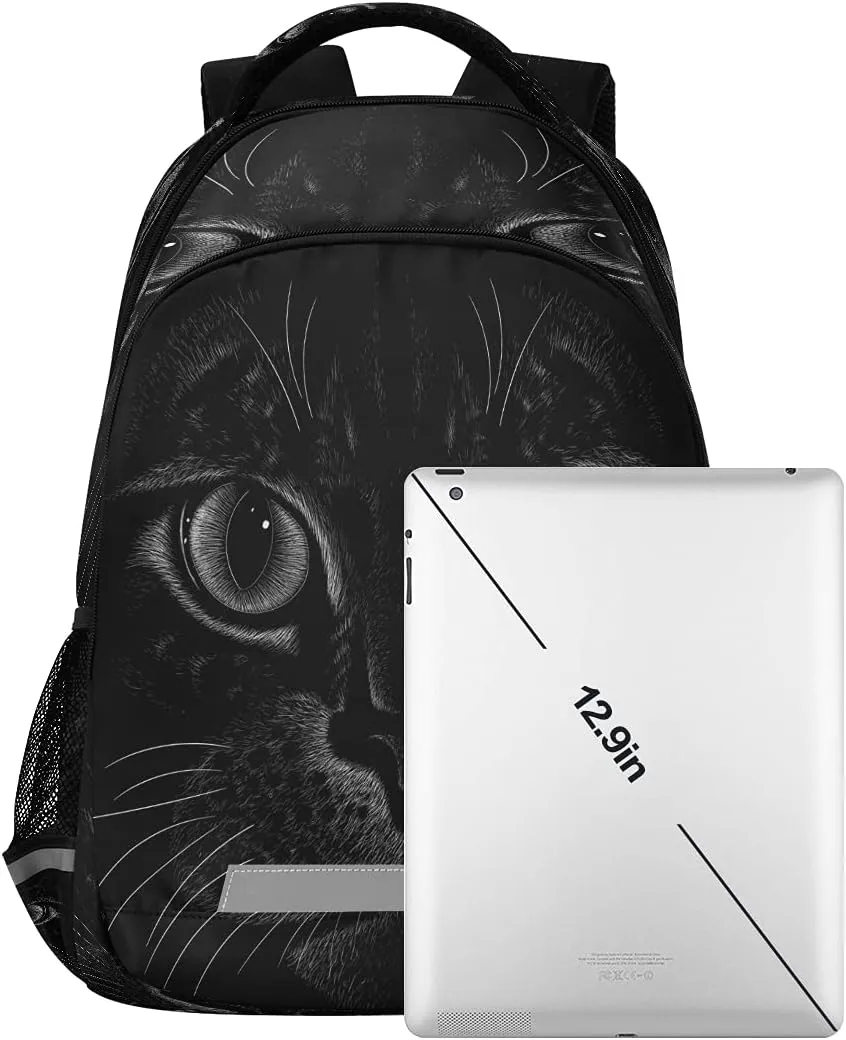 Backpack Bookbag Black Cat School Bag Travel Bag for Girls Boys Teen