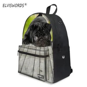 Backpack Dog Plug Print 3d - Middle School Bag