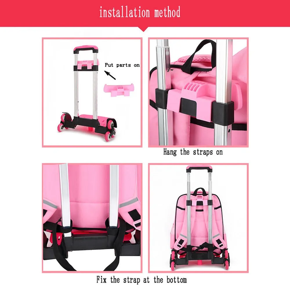 Backpack Trolley -  School Bag Trolley For Kids, Adults Foldable Rolling Luggage Cart