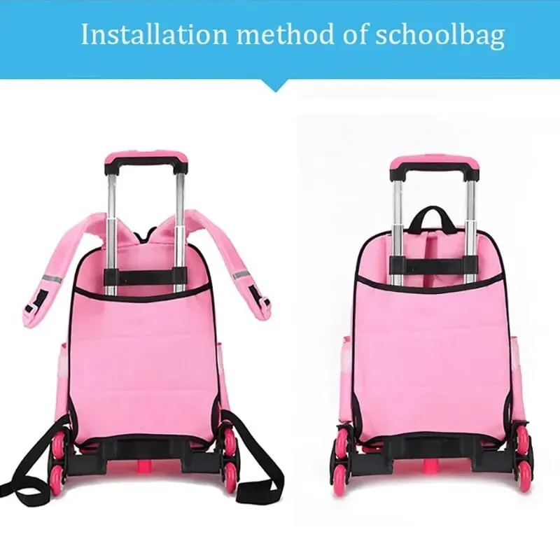 Backpack Trolley -  School Bag Trolley For Kids, Adults Foldable Rolling Luggage Cart