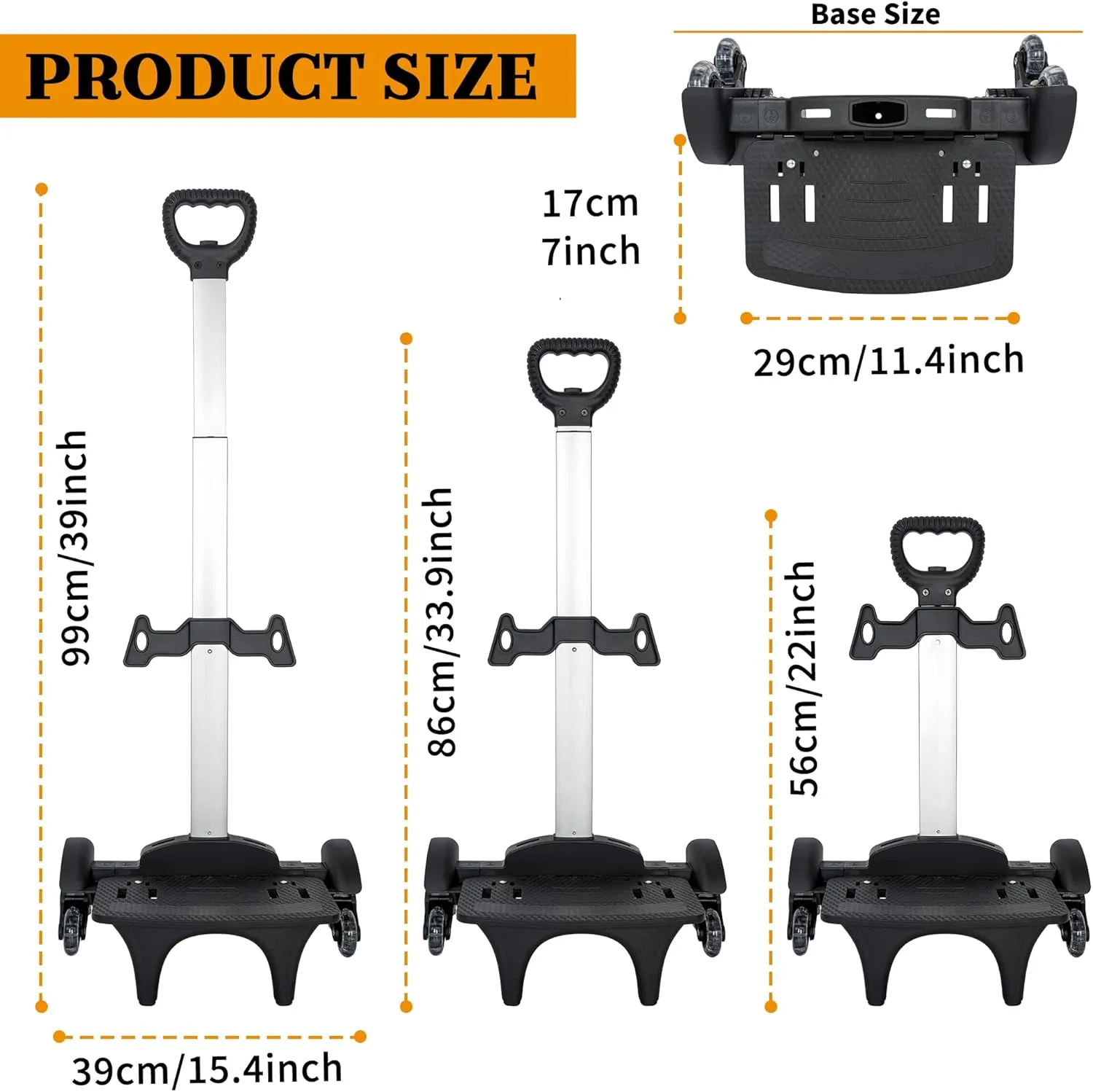 Backpack Trolley with Edge Guard 6-Wheels Rolling Dolly Cart for Backpack,Luggage,Travel Hand Truck