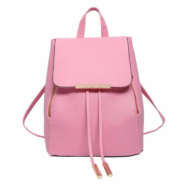 Backpack Women Pu Leather Female