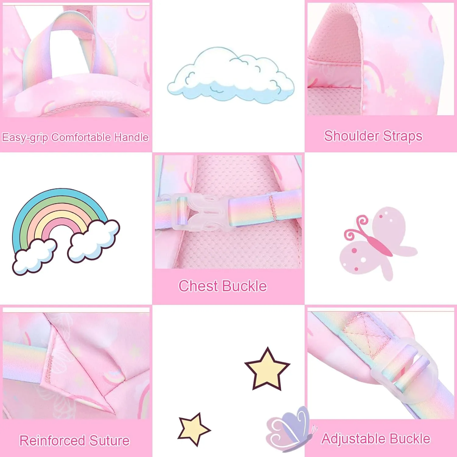 Backpacks for Girls Backpack for School Cute Kawaii Backpack Kids Book Bag School Bag for Elementary Primary Students, Pink