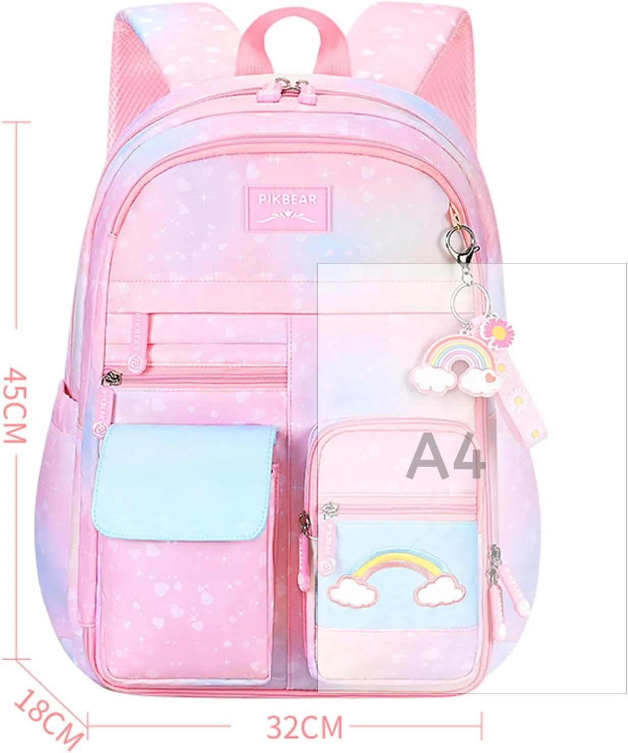 Backpacks for Girls Refrigerator Door Bookbags for Teens Girls Backpack for School Water-Resistant Primary School Daypack Elementary Students(Blue)