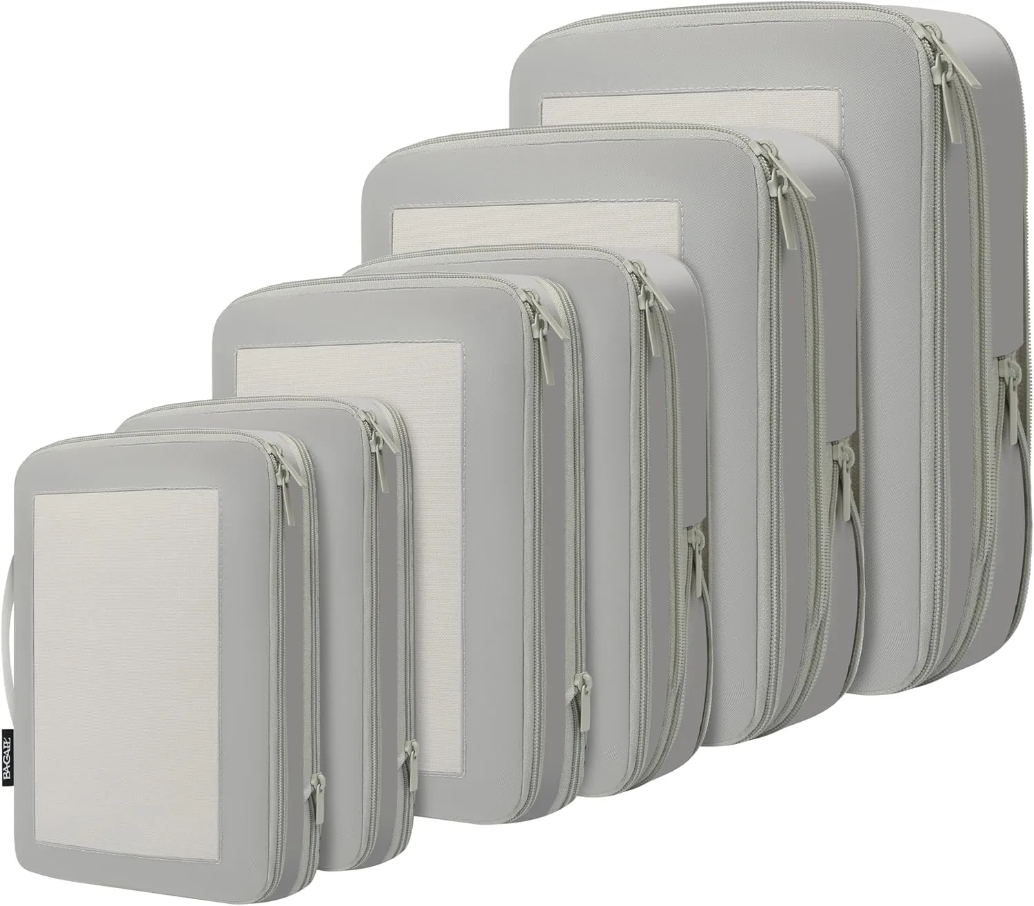 BAGAIL 4 Set/6 Set/8 Set Compression Packing Cubes Travel Accessories Expandable Packing Organizers(Grey SquareMesh 6 Set)