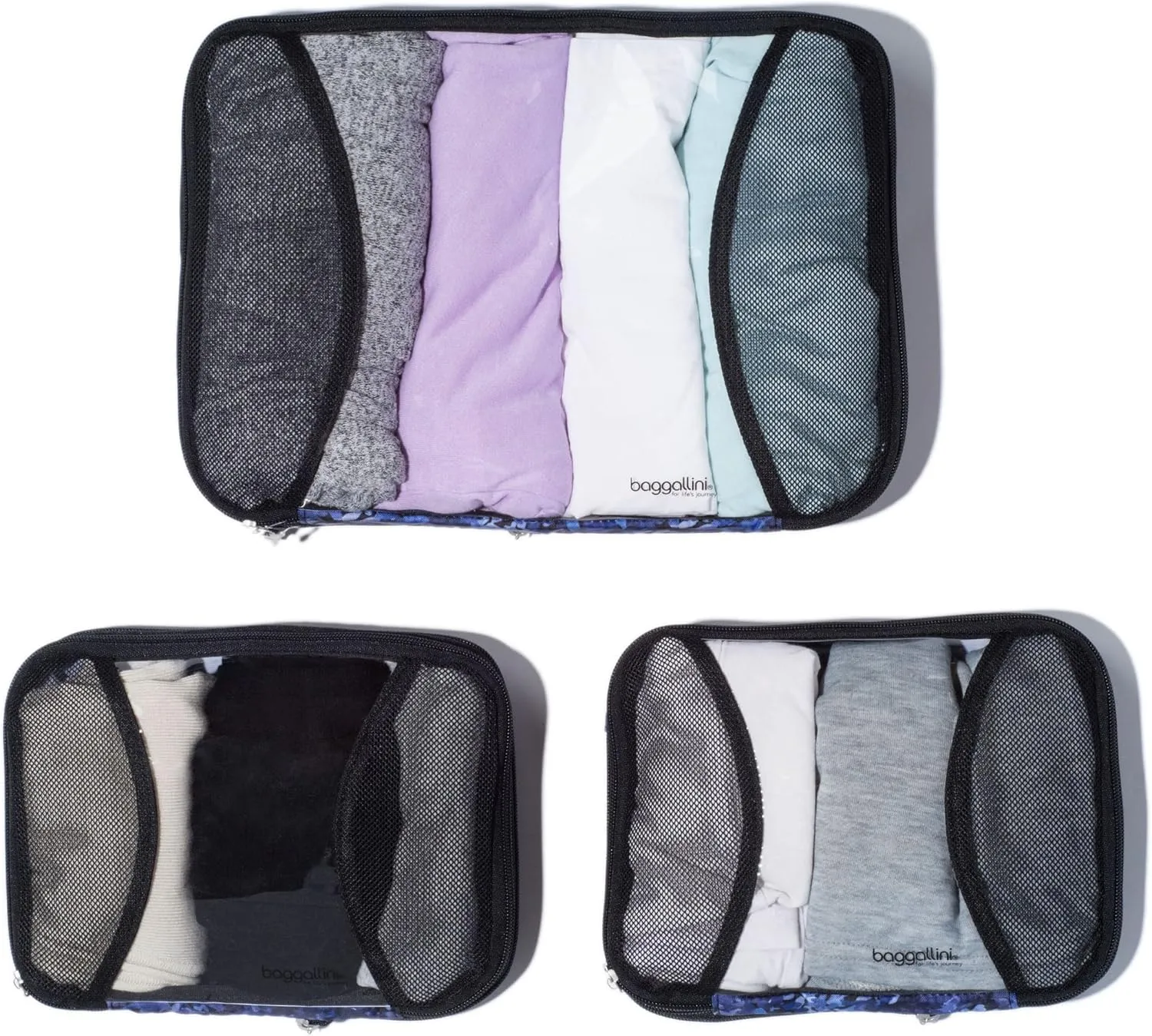 Baggallini Compression Cube 3-piece set - Lightweight Compression Packing Cubes for Travel