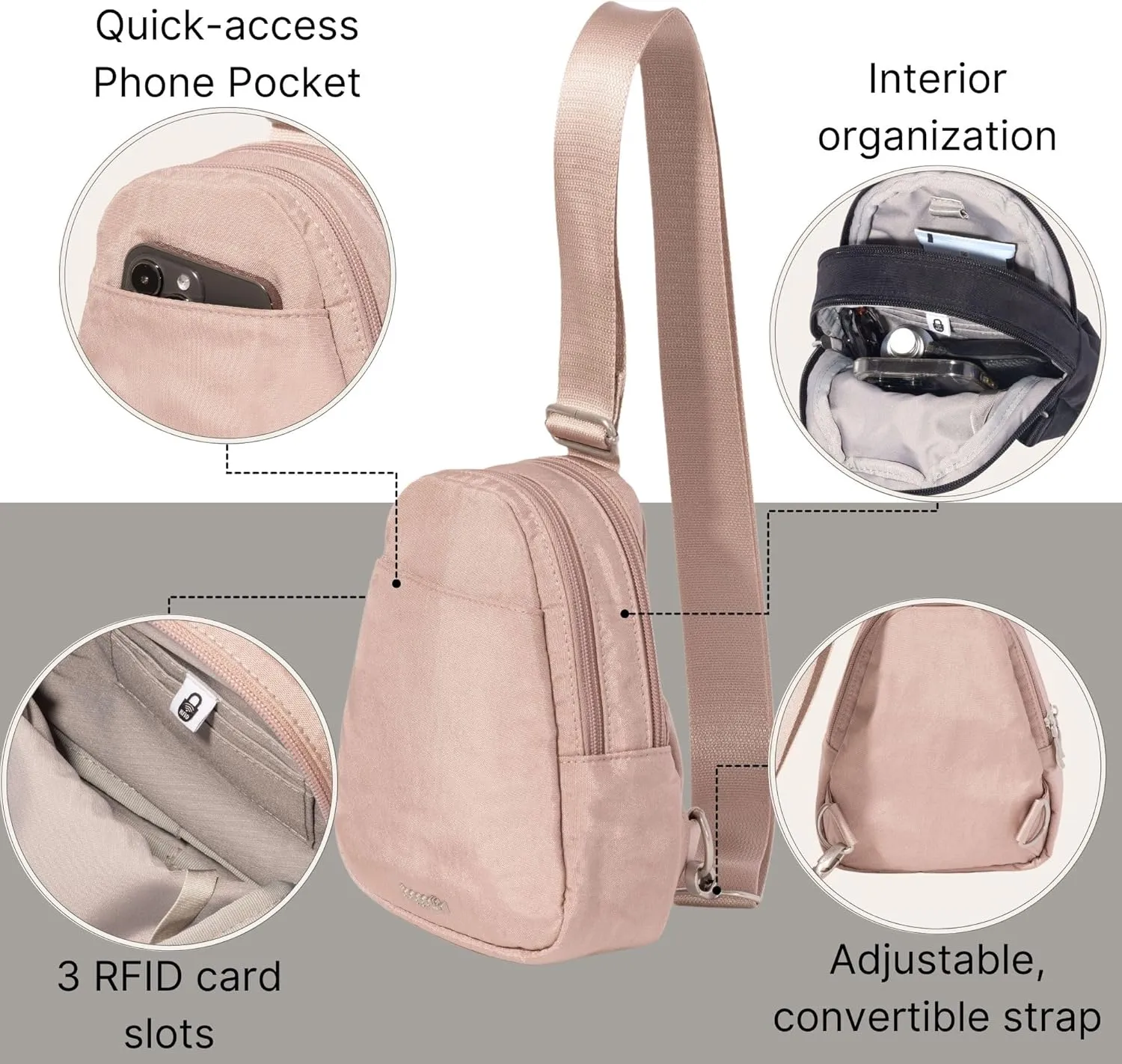Baggallini Double Zip Mini Sling