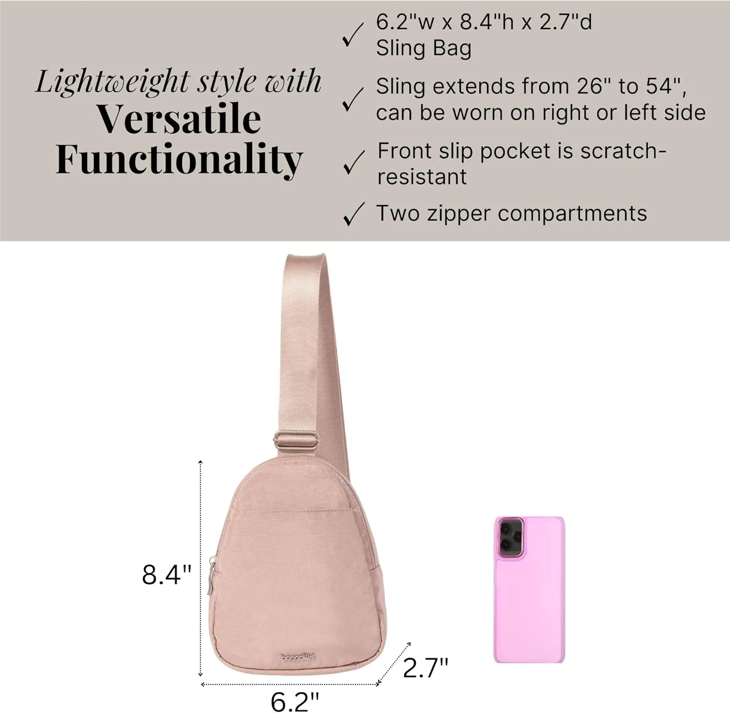 Baggallini Double Zip Mini Sling