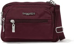 Baggallini Triple Zip Small Crossbody Bag for Women