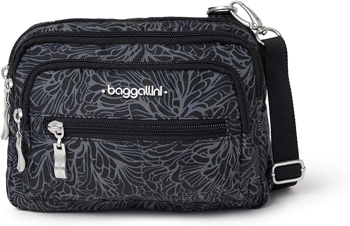 Baggallini Triple Zip Small Crossbody Bag for Women