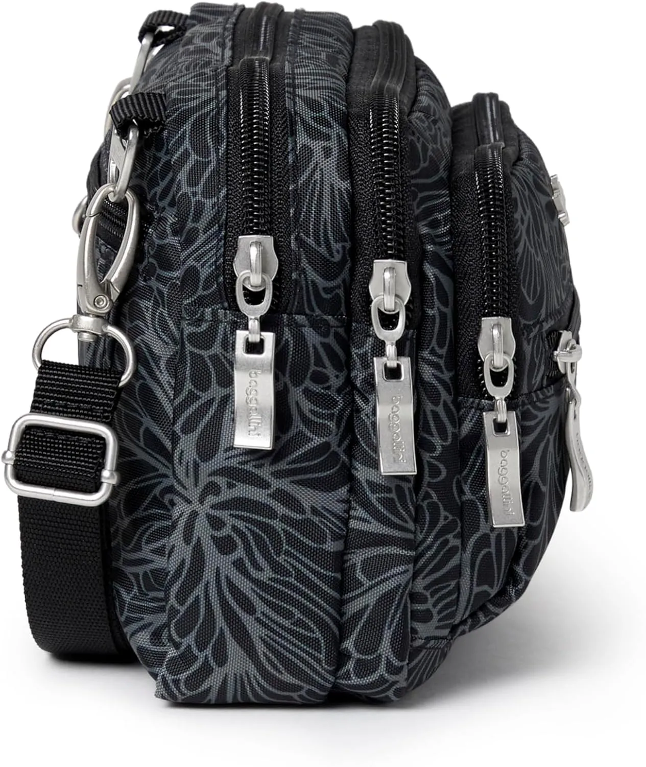 Baggallini Triple Zip Small Crossbody Bag for Women