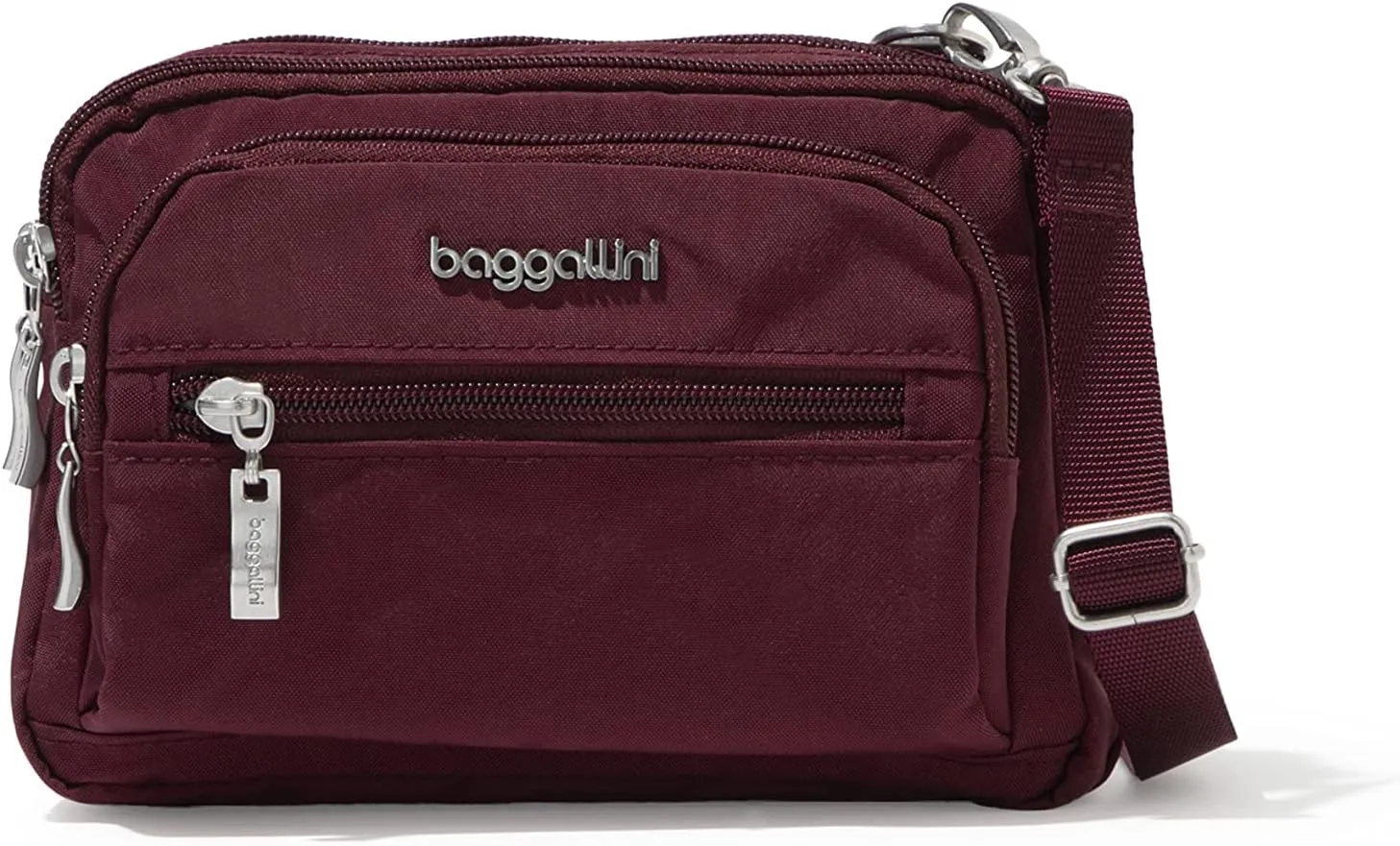 Baggallini Triple Zip Small Crossbody Bag for Women
