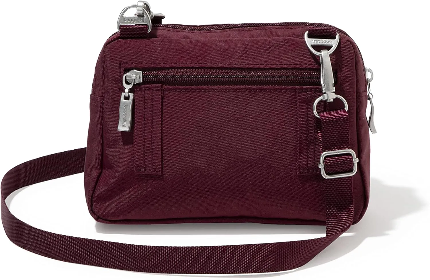 Baggallini Triple Zip Small Crossbody Bag for Women