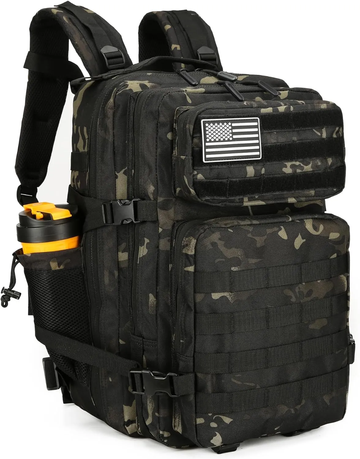 BAIXINGBAGS 45L Tactical Backpack Waterproof Military Backpack for Men Tactical Operations Highland Tactical Assault Backpack (Camo_45L)
