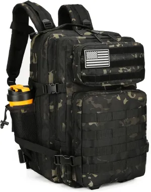 BAIXINGBAGS 45L Tactical Backpack Waterproof Military Backpack for Men Tactical Operations Highland Tactical Assault Backpack (Camo_45L)