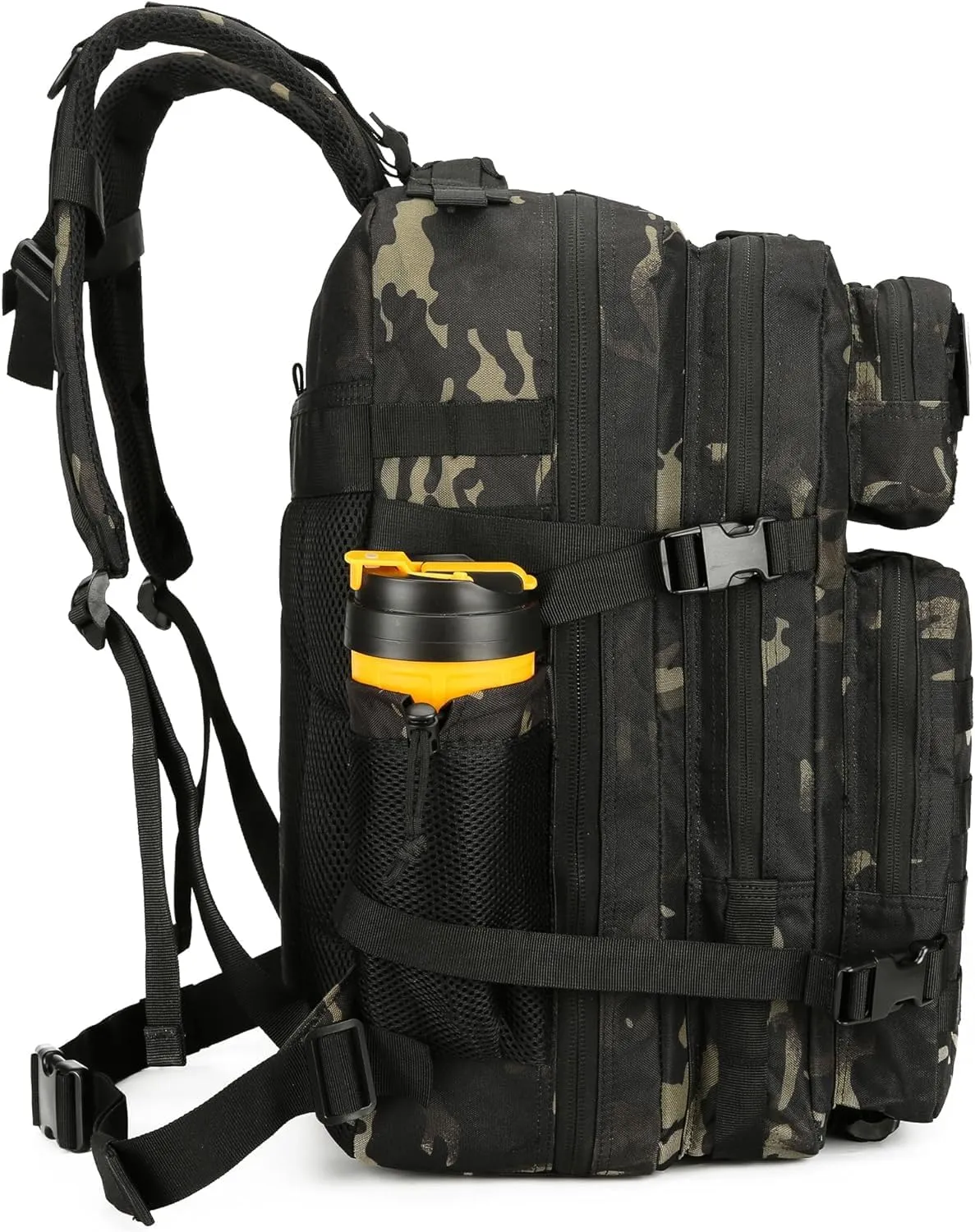 BAIXINGBAGS 45L Tactical Backpack Waterproof Military Backpack for Men Tactical Operations Highland Tactical Assault Backpack (Camo_45L)