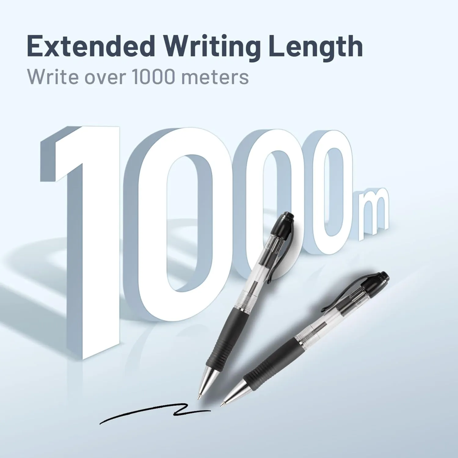 BallPoint Pens Bulk, 50 Pack (BLACK Ink), No Bleed Black Ink with soft Grip, Click Pens for Office Home and School, Retractable Ballpoint Pens, Medium Point, 1.00MM Smooth Writing (Black)