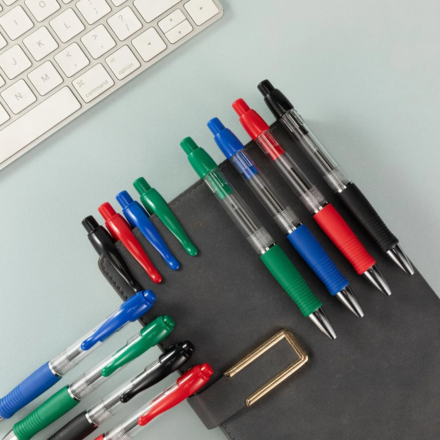 BallPoint Pens Bulk, 50 Pack (BLACK Ink), No Bleed Black Ink with soft Grip, Click Pens for Office Home and School, Retractable Ballpoint Pens, Medium Point, 1.00MM Smooth Writing (Black)
