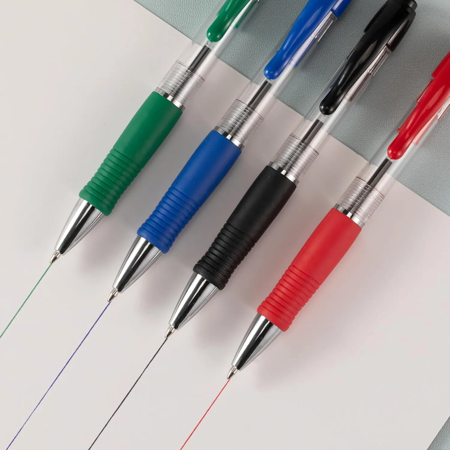 BallPoint Pens Bulk, 50 Pack (BLACK Ink), No Bleed Black Ink with soft Grip, Click Pens for Office Home and School, Retractable Ballpoint Pens, Medium Point, 1.00MM Smooth Writing (Black)