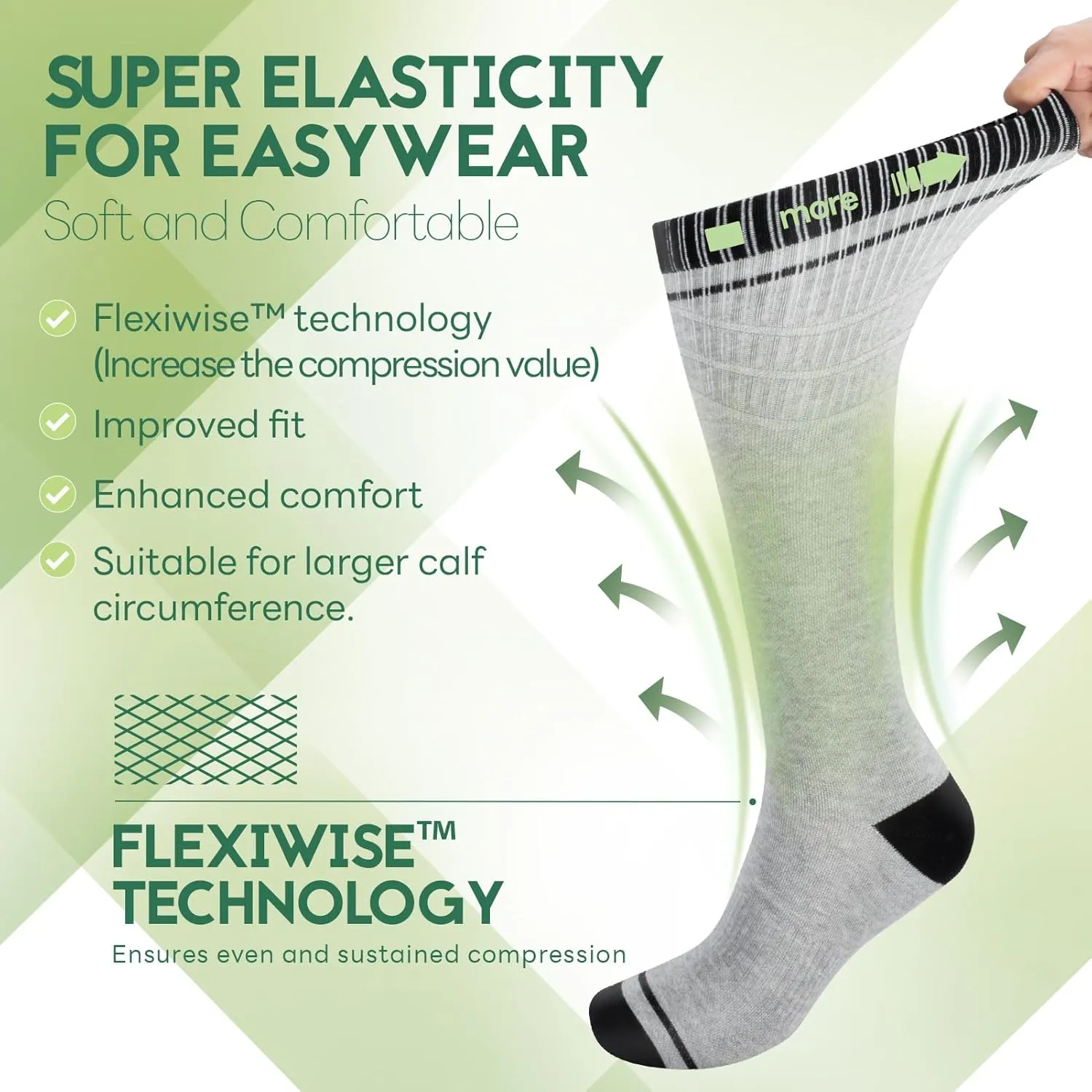 Bamboo Viscose Compression Socks for Women & Men (3 Pairs) 15-20 mmHg Knee High Support for Nurses, Travel, Pregnant