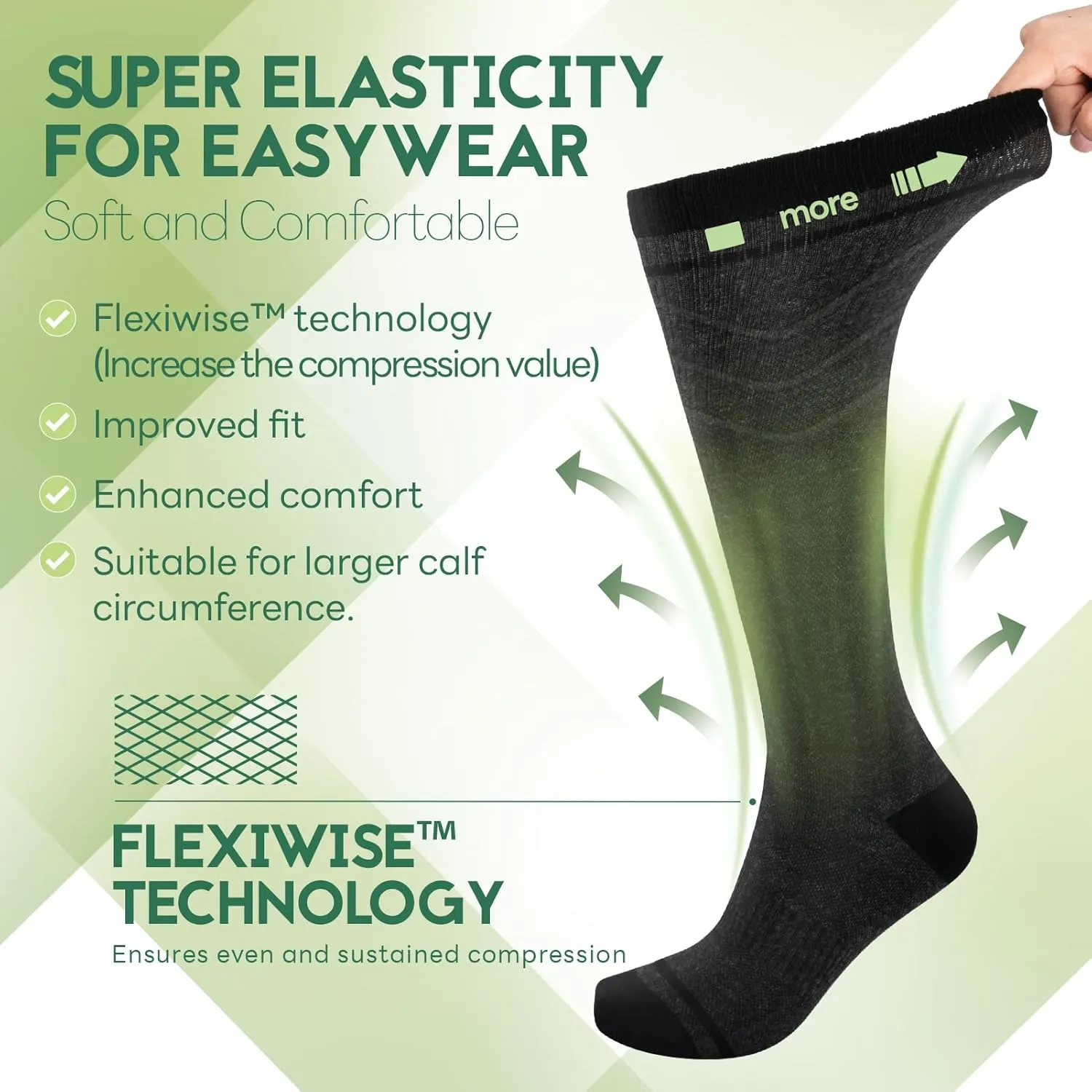 Bamboo Viscose Compression Socks for Women Men (3 Pairs) 15-20 mmHg Knee High Support for Nurses Travel Pregnant