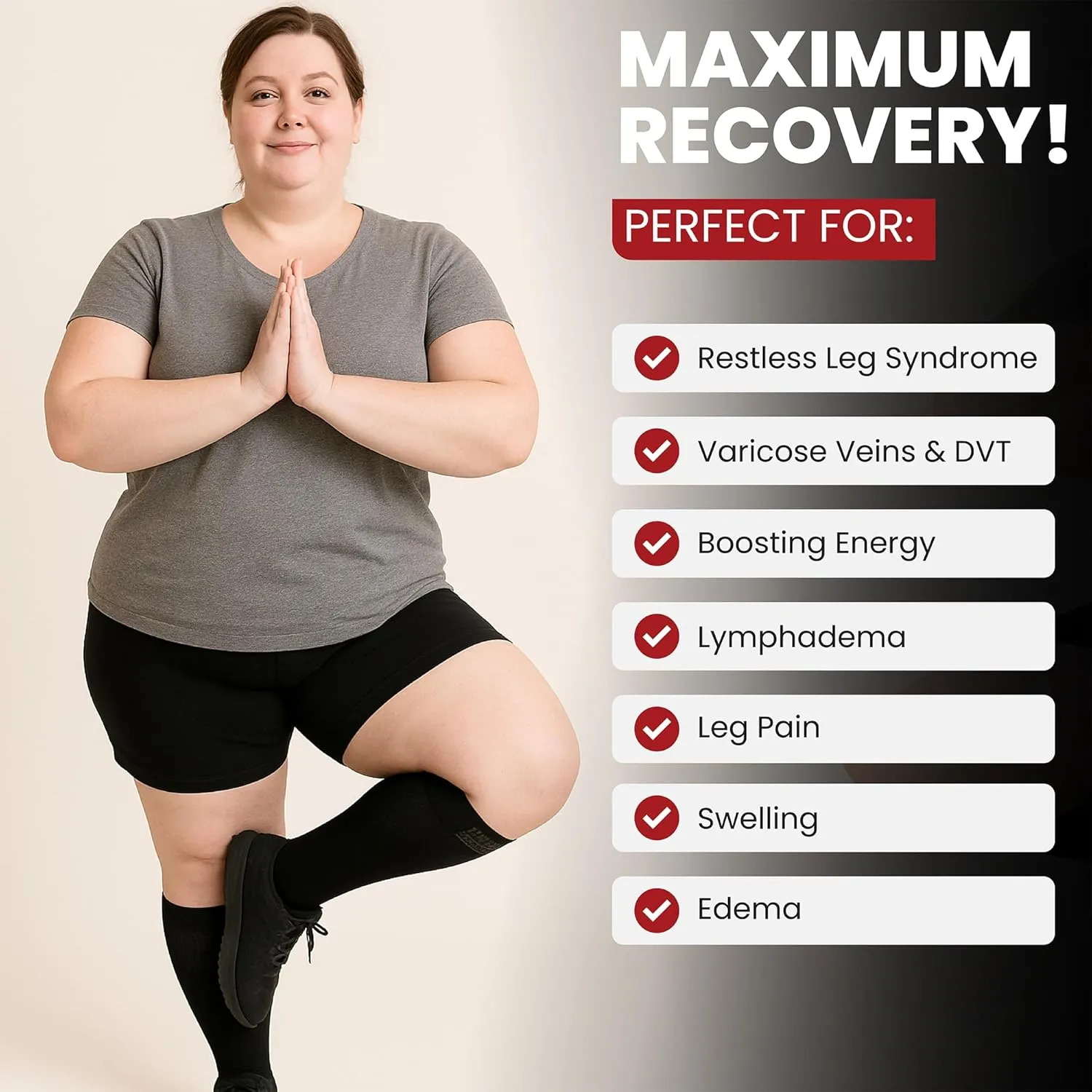 BAMS Plus Size Compression Socks Wide Calf XL XXL XXXL – Graduated Knee-High Support, Viscose from Bamboo Easy-On/Easy-Off