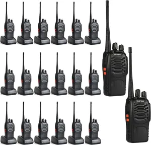 BAOFENG BF-888S Walkie Talkie 20 Pack Walkie Talkies for Team Business School Long Range Rechargeable Handheld Radio (with Headset, 20 PCS)