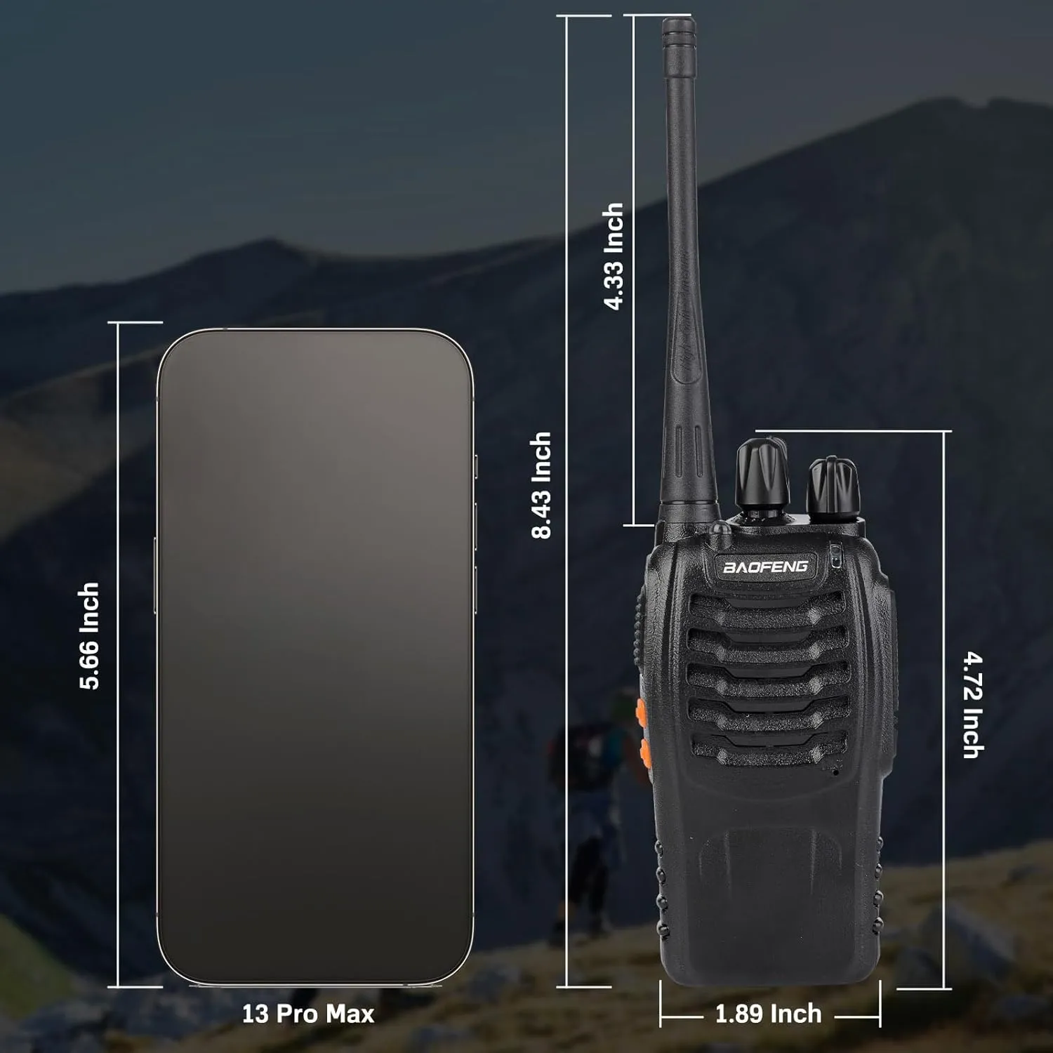 Baofeng Walkie Talkies 888S Rechargeable Long Range with Earpieces for Adults, 16 Channel Professional Radio Handheld Two Way Radios Li-ion Battery and Charger Included (4pack with 4earpiece)
