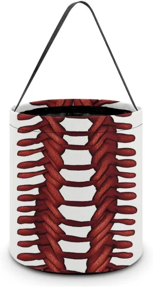 Baseball Softball Laces Halloween Tote Candy Bag Candy Basket Candy Bucket Gift Bag for Halloween Party