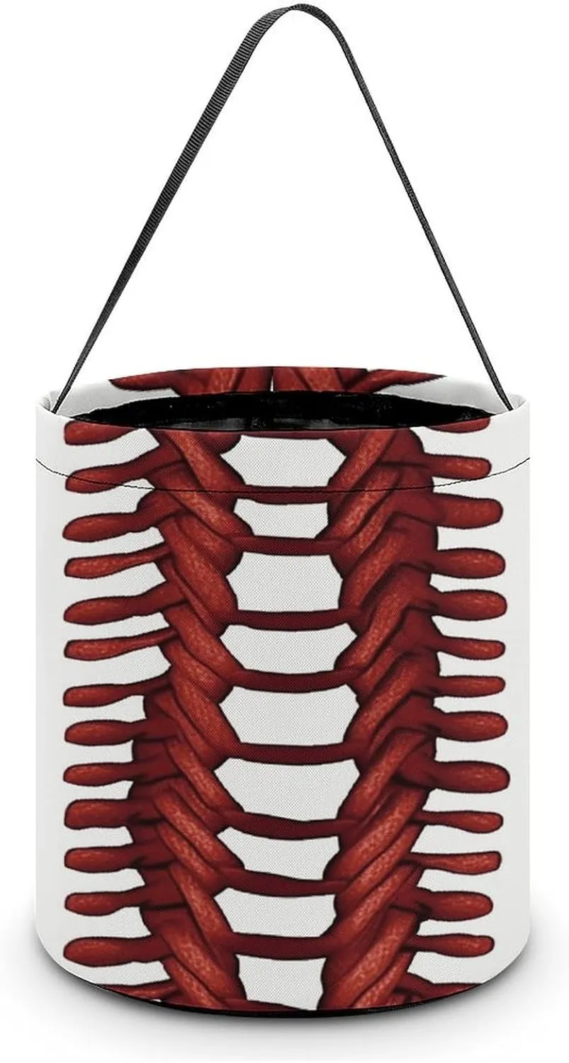 Baseball Softball Laces Halloween Tote Candy Bag Candy Basket Candy Bucket Gift Bag for Halloween Party