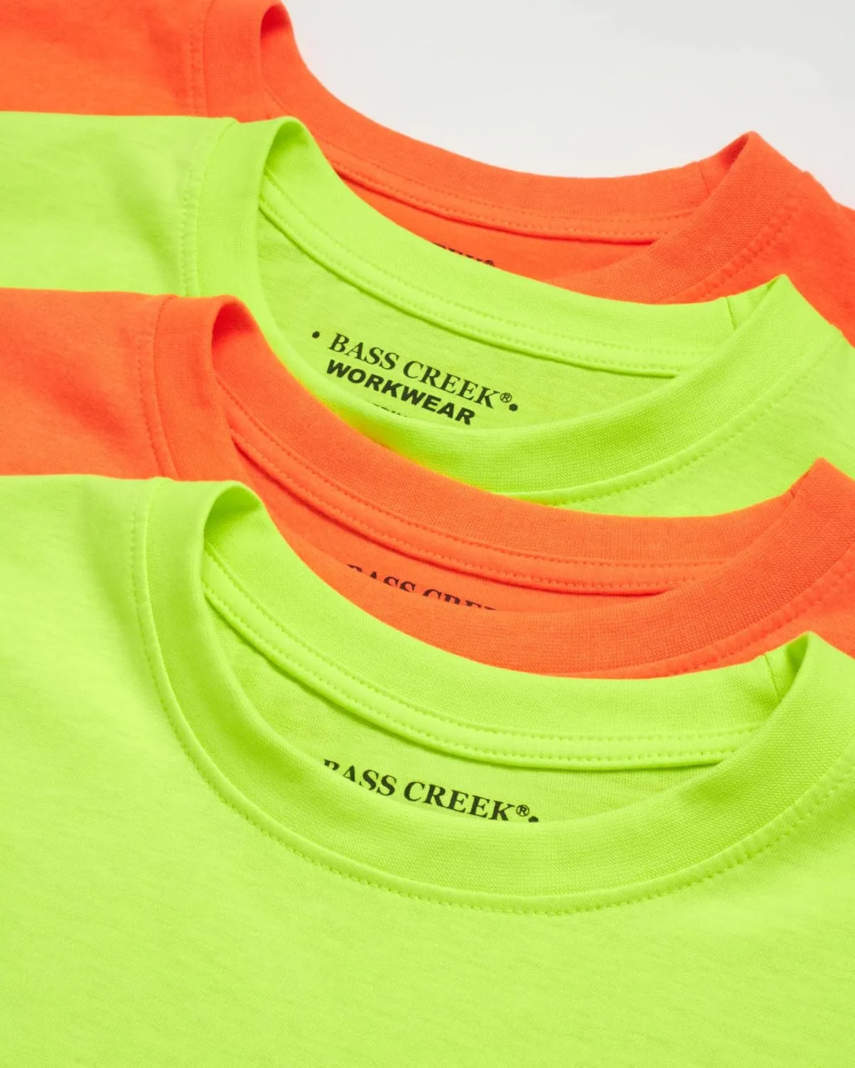 Bass Creek Outfitters Men's Short Sleeve Hi Vis Shirts - 4 Pack Construction Safety Workwear High Visibility Shirts for Men