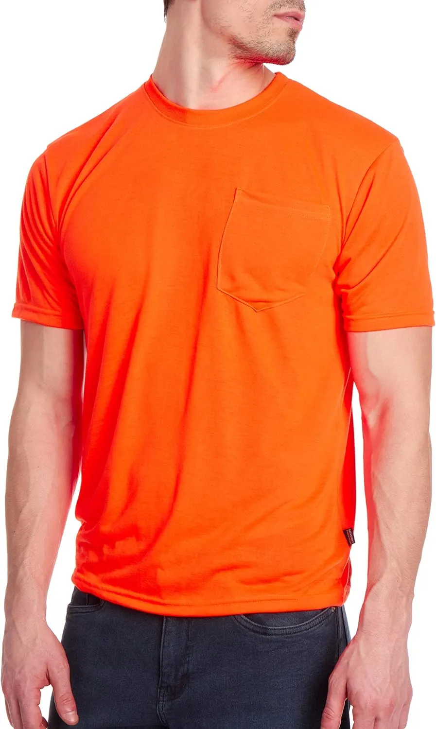 Bass Creek Outfitters Men's Short Sleeve Hi Vis Shirts - 4 Pack Construction Safety Workwear High Visibility Shirts for Men