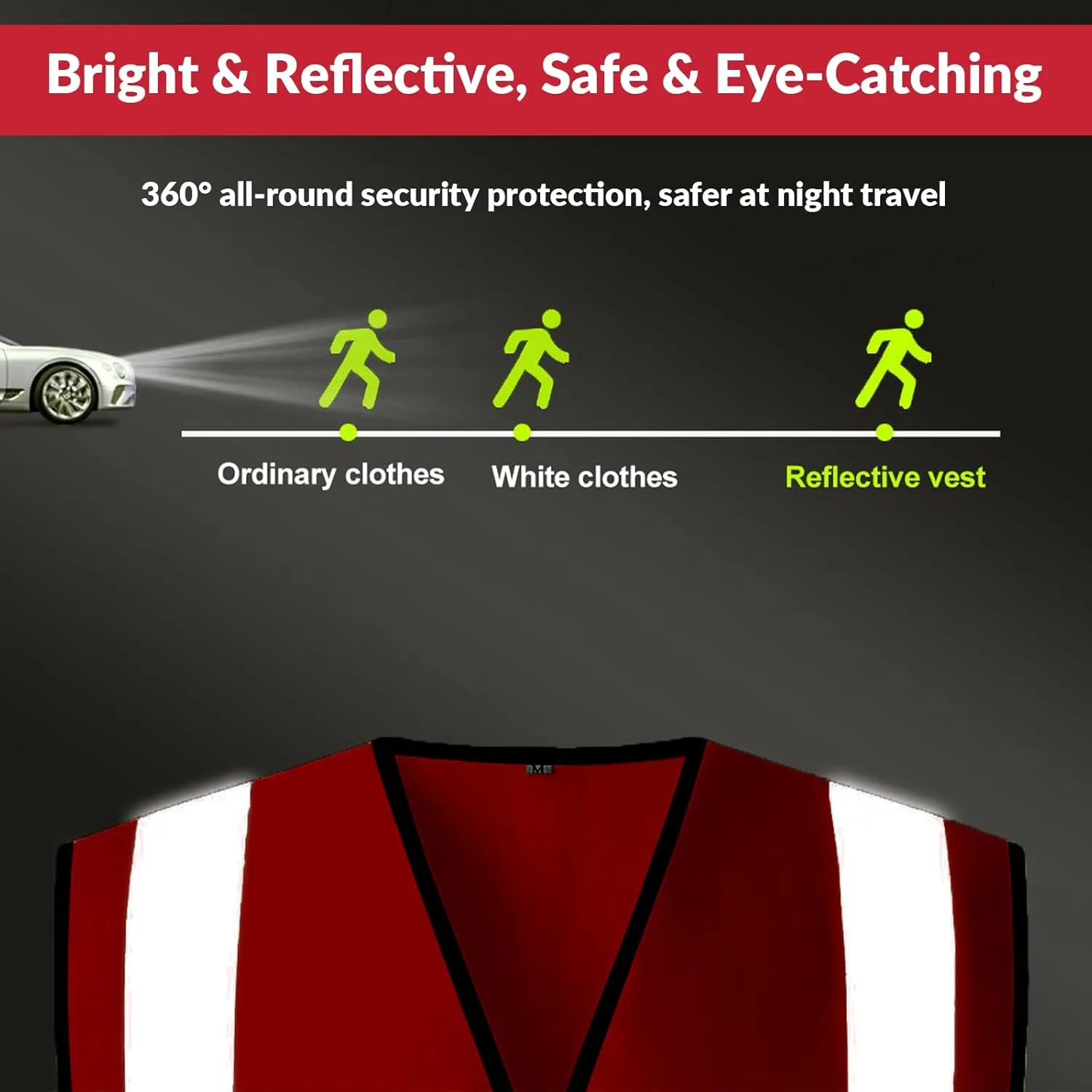 BeautyWill Custom Safety Vest logo Visibility Reflective Vest Class 2 Hi Vis Security Construction Work Vest