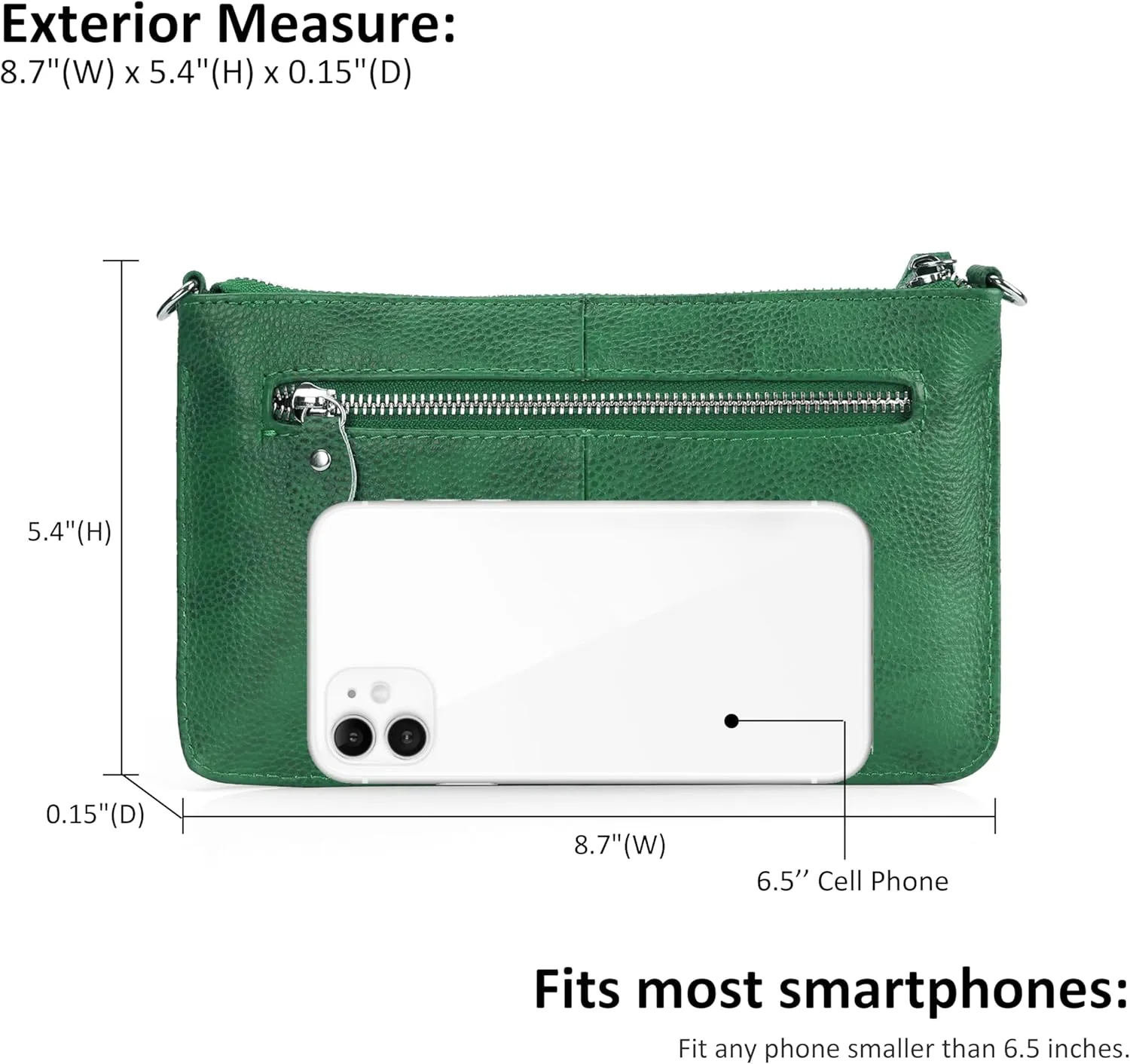 befen Genuine Leather Wristlet Clutch Wallet Purses Small Crossbody Bags for Women with RFID Blocking Card Slots