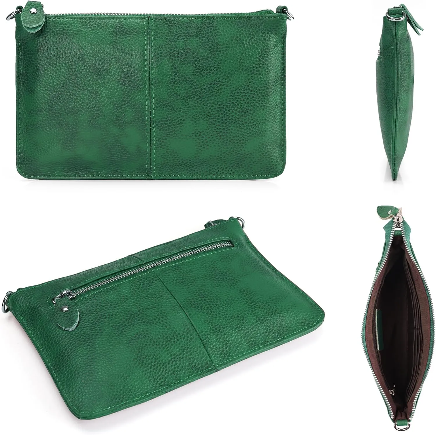 befen Genuine Leather Wristlet Clutch Wallet Purses Small Crossbody Bags for Women with RFID Blocking Card Slots