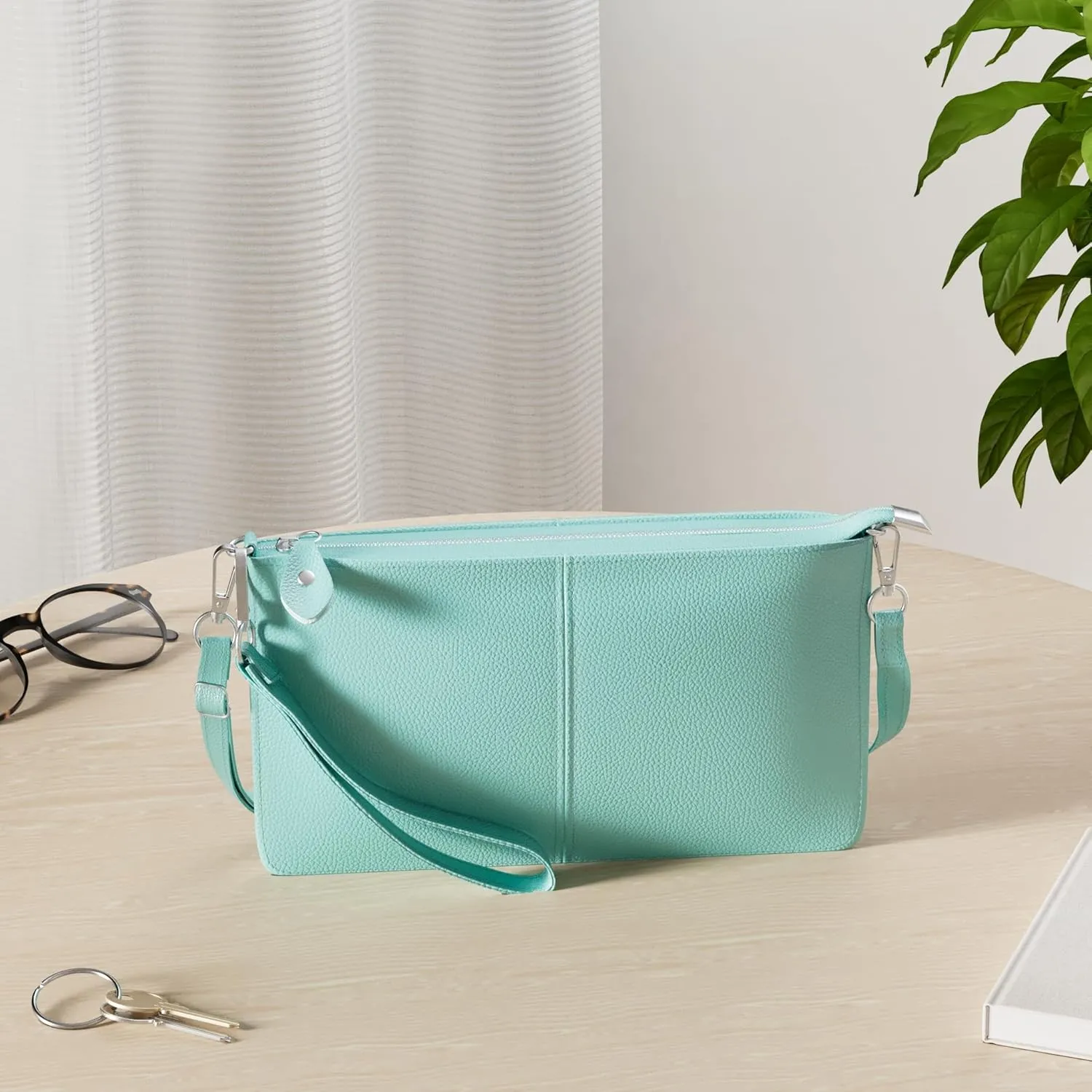 befen Genuine Leather Wristlet Clutch Wallet Purses Small Crossbody Bags for Women with RFID Blocking Card Slots