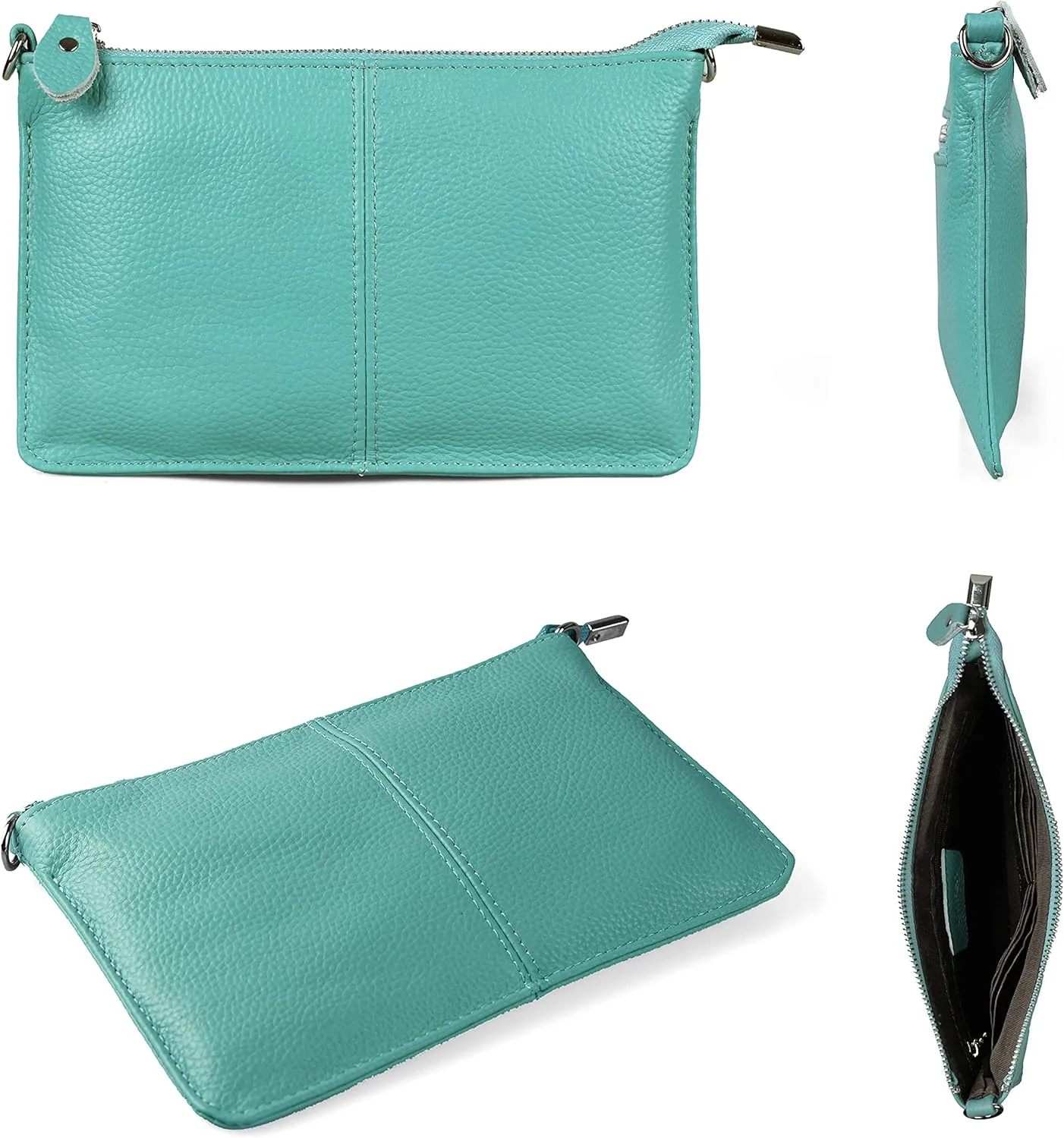 befen Genuine Leather Wristlet Clutch Wallet Purses Small Crossbody Bags for Women with RFID Blocking Card Slots