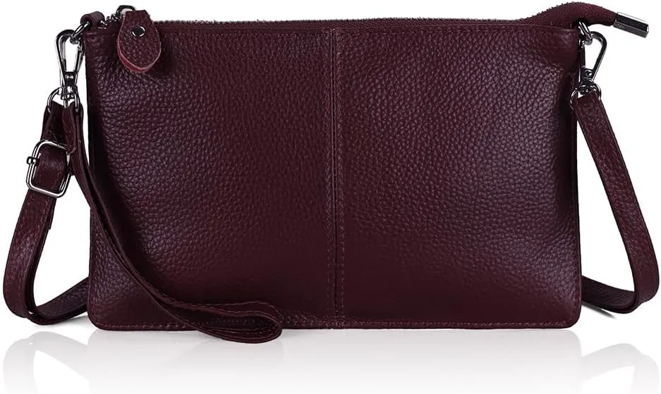 befen Genuine Leather Wristlet Clutch Wallet Purses Small Crossbody Bags for Women with RFID Blocking Card Slots